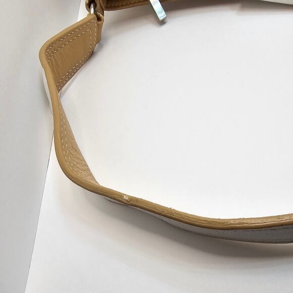 Via Spiga Leather Tan & White Baguette Purse - Picture 7 of 11